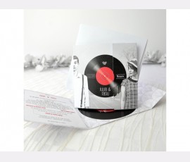 Invitație tip disc vinil