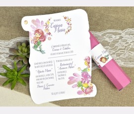Invitatie de botez sirena - Cod 15603