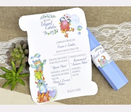 Invitatie de botez monstruleti - Cod 15604