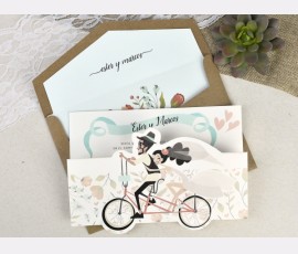 Invitatie de nunta bicicleta