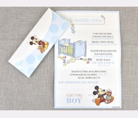 Invitatie de botez Baby Boy Mickey - Cod 15719