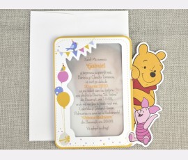 Invitatie de botez Winnie si Piglet - Cod 15729