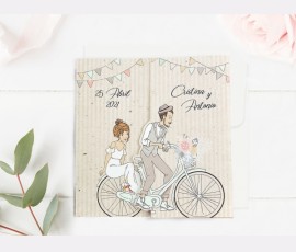 Invitatie de nunta Bicicleta Familiei 39714 - Cod 39714