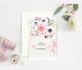 Invitatie de nunta motive florale