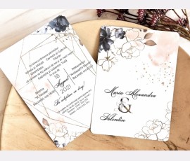 Invitatie de nunta navy rose