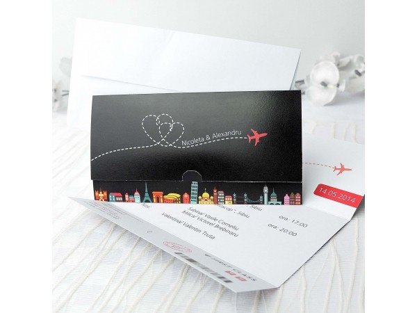 Invitatie “ Boarding pass wedding ”