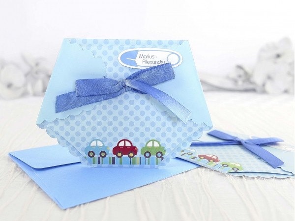 Invitație pampers bleu