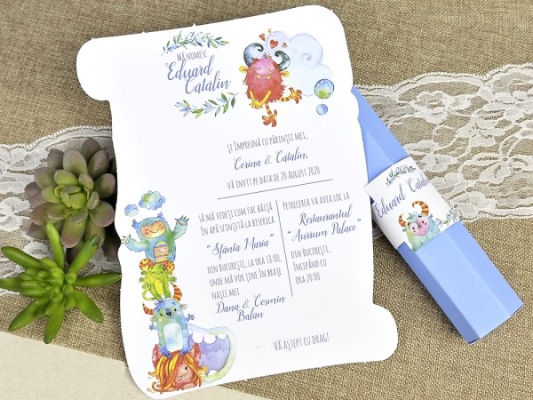 Invitatie de botez monstruleti