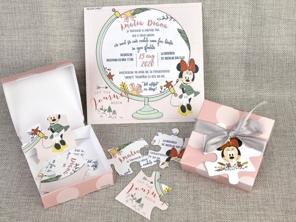 Invitatie de botez Puzzle Minnie