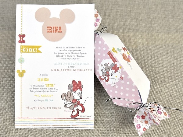 Invitatie de botez Candy Minnie