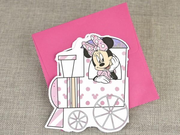 Invitatie de botez Trenulet Minnie