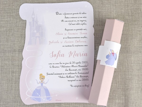 Invitatie de botez Papirus Cenusareasa