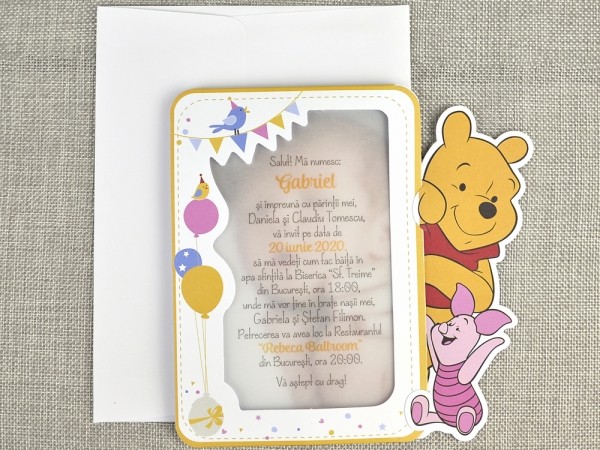 Invitatie de botez Winnie si Piglet