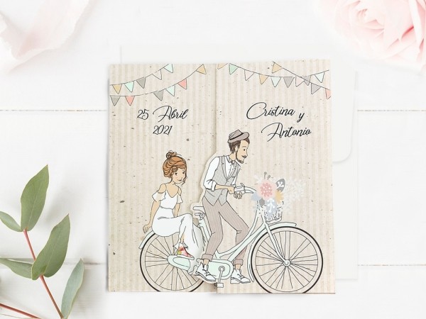Invitatie de nunta Bicicleta Familiei 39714