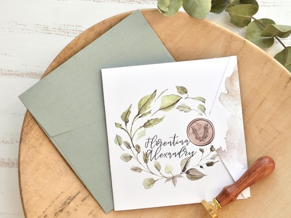 Invitatie de nunta Greenery