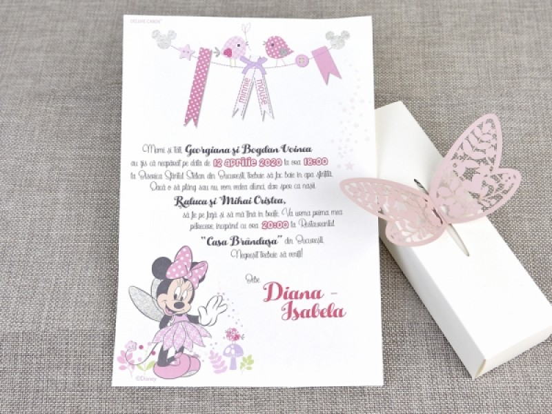 Invitatie De Botez Zana Minnie 15708 Deluxe Cards