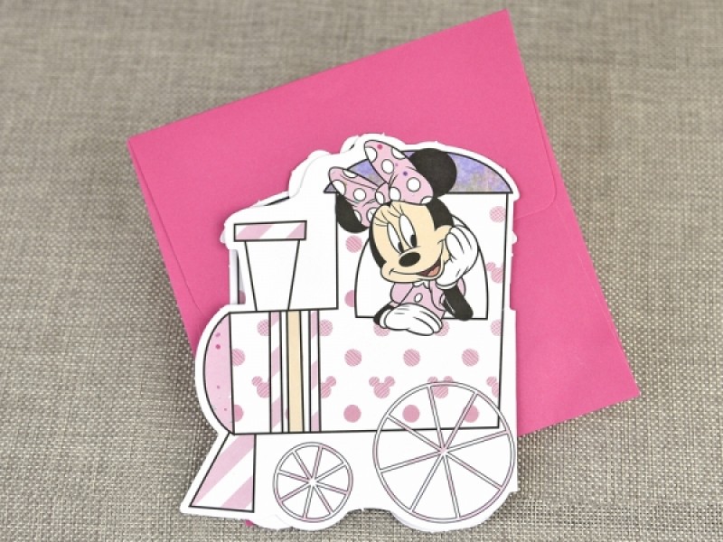 Invitatie De Botez Trenulet Minnie 15722 Deluxe Cards