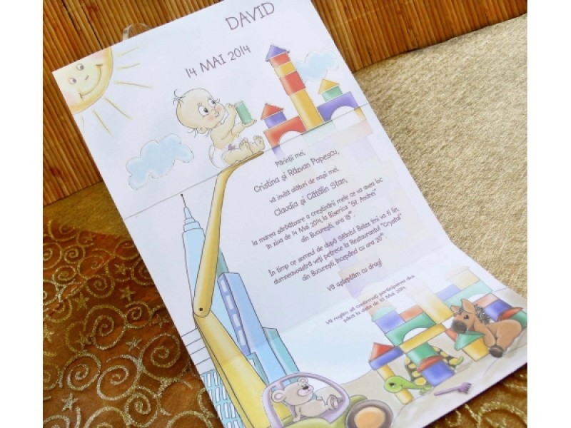 Invitatie De Botez Cu Lego Deluxe Cards